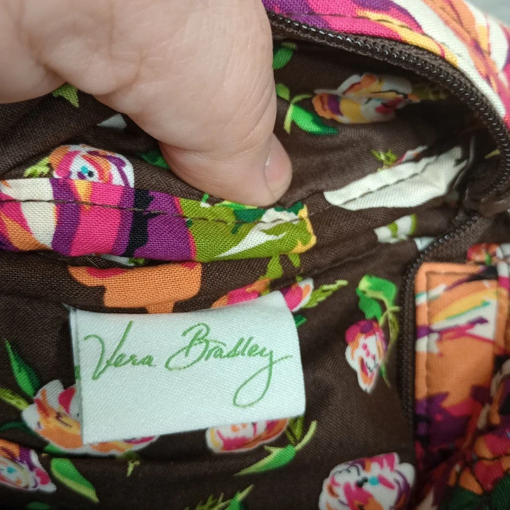 Vera Bradley Mocha Rouge Floral Quilted Laptop Tote Bag Checkpoint Friendly